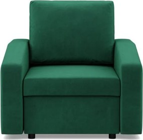 Zeus fotel, döntött kartámasz, bársony, bonell töltet, zöld