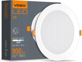 Led Panel Süllyesztett Lámpatest 12W 1350lm 4000K Semleges fehér Videx