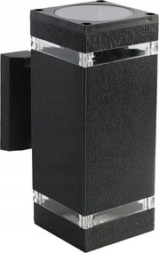 Kültéri kerti fali lámpa szögletes fekete felső alsó IP44 V-tac