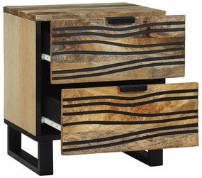 Éjjeli szekrények - 2 db, 40x33.5x46 cm, tömör mangófa és préselt fa