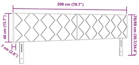 LED háttámla gyémánt blokk mintával Kék 200 cm Szövet