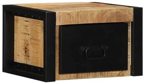 Éjjeli szekrények 2 db tömör nyersfa mangó 40x35x25 cm