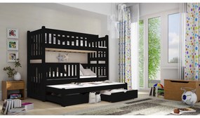 Swen PPV 023 emeletes ágy, kihúzható - fekete, 90x180