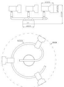 Globo 57917-3G - Spotlámpa  MASON 3xGU10/25W/230V fekete/arany