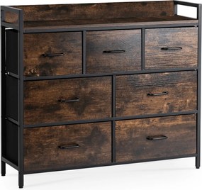 Komoda z Szufladami HUDSON 98 cm Dąb Rustykalny/Czarny