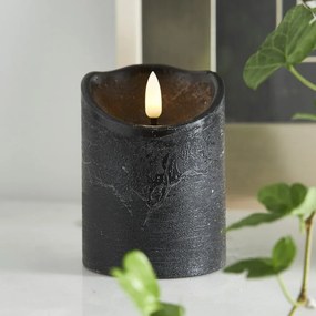 Flamme Rustic fekete LED viaszgyertya, magasság 10 cm - Star Trading