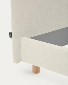 Szürke kárpitozott egyszemélyes ágy ágyrács nélkül 90x200 cm Valma – Kave Home