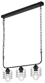 Csillár láncon MORGAN 3xE27/60W/230V fekete/króm