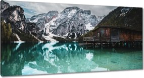 Festmények 115x55 Fa házikó a hegyekben