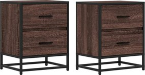 vidaXL 2 db barna tölgyszínű szerelt fa éjjeliszekrény 40x31x50 cm