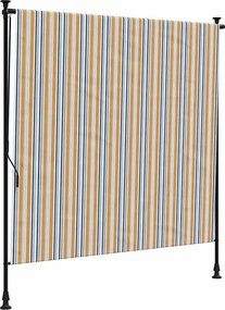 vidaXL sárga és fehér szövet és acél kültéri roló 150 x 270 cm