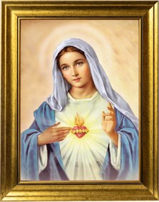 Mária Szíve Szakrális Kép Arany Díszkeretben 30X40