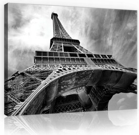 Vászonkép 70x50 Párizsi ikon fekete-fehér Eiffel-torony Loft Nappali