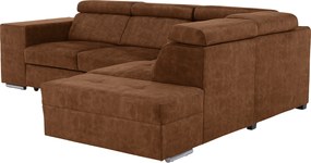 Ülőgarnitúra, barna, jobbos, MALAGA