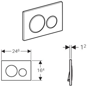 Geberit Sigma20 - Sigma20 vezérlőgomb, matt fekete / fekete, 115.882.16.1