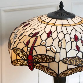 Endon klasszikus tiffany asztali lámpa dragonfly beige sötétbarna sokszínű end64085