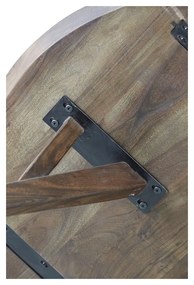 Barna kerek étkezőasztal akácfa asztallappal ø 140 cm Quenza – Light &amp; Living