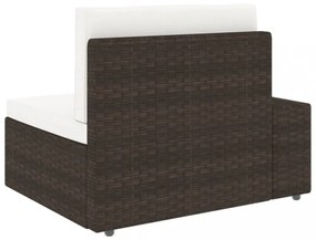 vidaXL 3 személyes barna elemes polyrattan kanapé