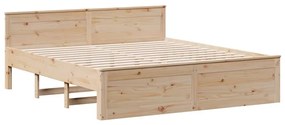 tömör fenyőfa ágy matrac nélkül fejtámlával 200 x 200 cm