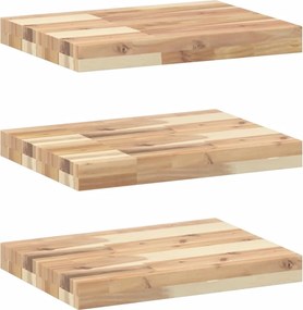 vidaXL 3 db kezeletlen tömör akácfa függőpolc 60 x 30 x 4 cm