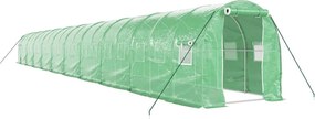 vidaXL zöld acélvázas melegház 40 m² 20 x 2 x 2 m