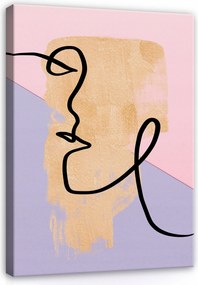 Vászonkép Line Art Absztrakt Arany Fürdőszoba Konyha XXL Modern 100x70