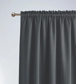 Sötétszürke sötétítő függöny gyűrődő szalaggal 140 x 280 cm