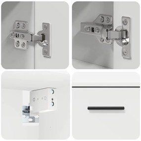 Fürdőszoba bútor szett 2 pcs Fehér 76.5 x 35 x 64 cm Faanyag