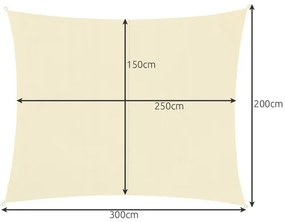 Sunshade sail 3x2m - beige Gardlov 23163