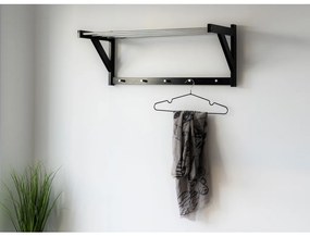 Padova kalaptartó fogas, fekete fa, fekete steel 78x32 cm