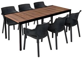 Romen Large 6+1 kerti bútor garnitúra szett dió-grafit