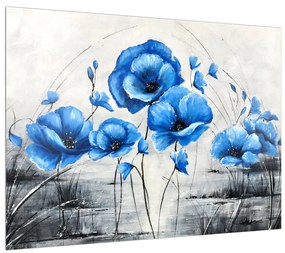 Kék pipacsok képe (70x50 cm)