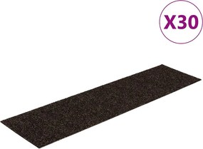 vidaXL öntapadós lépcsőszőnyegek 30 db sötétbarna, téglalap alakú, 76 x 20 cm