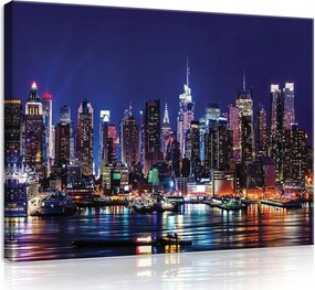 Vászonkép város éjszaka képek falra épületek 100x75