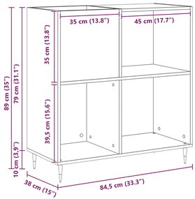 Rekord Szekrény Kézműves Tölgy 84,5x38x89 cm Műanyag