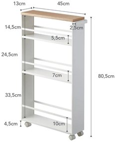 Fehér fém fürdőszobai polcos állvány 47,5x81 cm Tower – YAMAZAKI