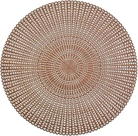 Kerek, réz színű műanyag alátét, átmérője 41 cm