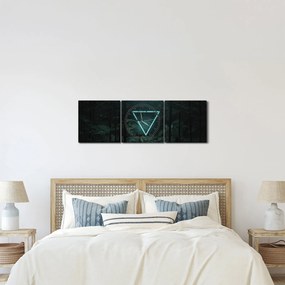 Kép - Neon háromszög a dzsungelben (órával) (90x30 cm)
