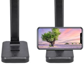 LED asztali lámpa állítható karral és telefontartóval