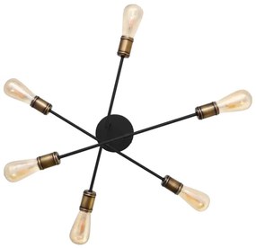 Csillár CAMBRIDGE 6xE27/20W/230V fekete/arany