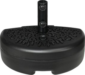 Outsunny Fali Ernyőalap Ø38/48 mm Félkör alakú Tölthető Napernyő Állvány 21 kg víz vagy 18 kg homokkal Kert Terasz Kültéri 50x31x38 cm Fekete | Aosom