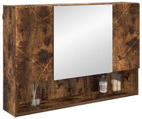 Fürdőszobai tükörszekrény Füstölt tölgy 80 x 17 x 55 cm Faanyag