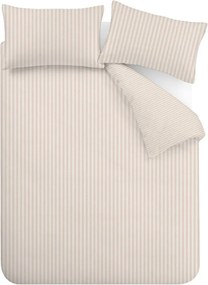 Bézs kétszemélyes-hosszabbított háromrészes ágyneműhuzat 230x220 cm Epping Textured Stripe – Catherine Lansfield