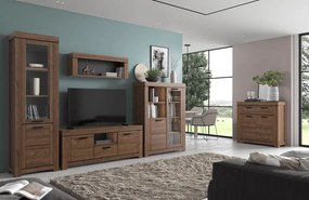 TV asztal 2D1S, barna tölgy, BORAS