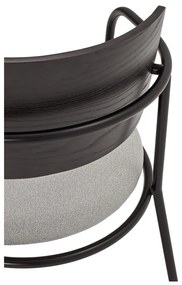 Fekete-szürke fotel kőrisfa dekorral Eclipse - Teulat