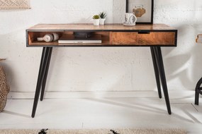 INDUSTRIAL tömör mangófa íróasztal - 120cm