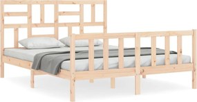 vidaXL tömör fa ágykeret fejtámlával King Size