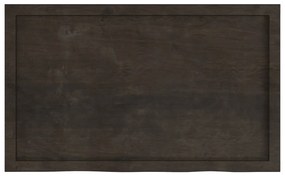sötétbarna kezelt tömör tölgyfa fali polc 100x60x(2-4) cm
