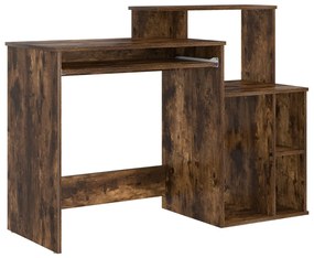 vidaXL Tárolós íróasztal Füstölt tölgy 120.5x44x88.5 cm Szerelt Fa