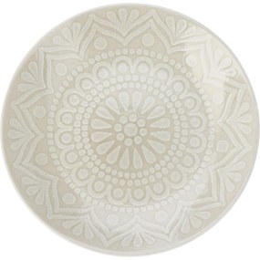 Ethnic kőagyag desszertes tányér, átmérő 20 cm, bézs